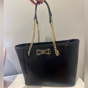 Ted Baker Leather Purse with Gold Chain Straps
